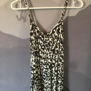 Black/white leopard print maxi dress